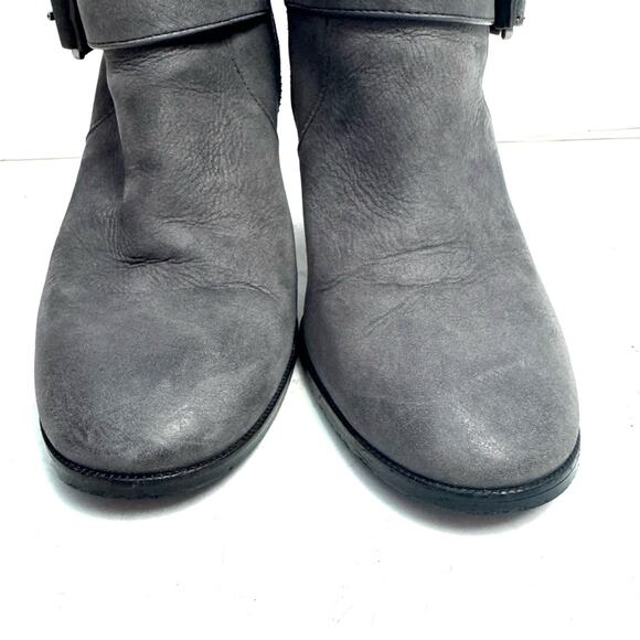MICHAEL KORS Gray Leather Heeled Booties Boots Size 6.5 - Picture 2 of 10